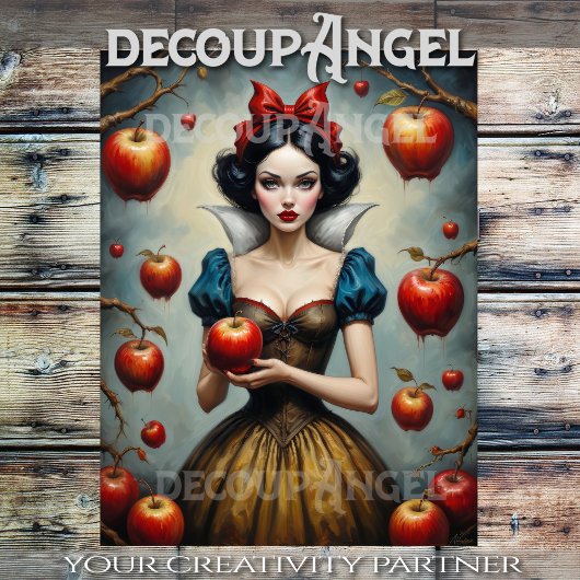 Schneeweiße und rote Äpfel #1 - Decoupage- Seidenpapier