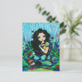 Schneeweiße Zwerge Fantasy Faible Kunst Postkarte (Stehend Vorderseite)