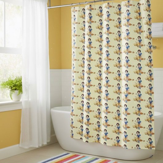 Schneeweißer Duschvorhang