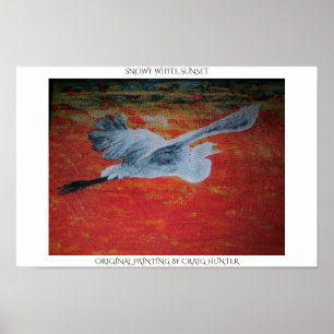 Schneeweißer Sonnenuntergang Poster