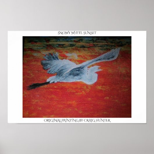 Schneeweißer Sonnenuntergang Poster (Vorne)
