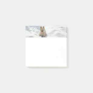 Schneeweißer Westie Hund Foto Post-it Note Pad Klebezettel