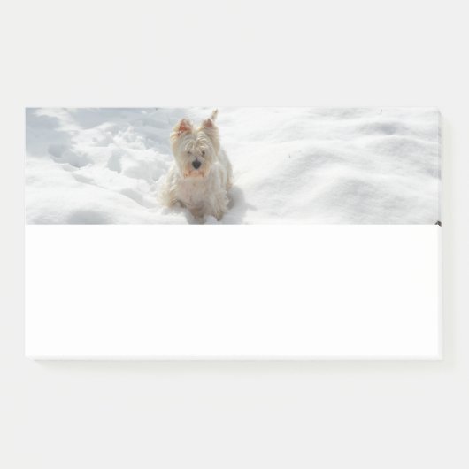 Schneeweißer Westie Hund Foto Post-it Note Pad Post-it Klebezettel (Vorderseite)