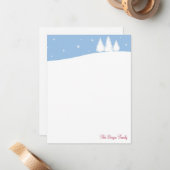 Schneeweißer Winterbaum Blumenurlaub Dank Karte (Vorderseite/Rückseite Beispiel)