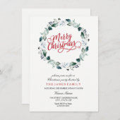 Schneeweißreath Frohe Weihnachtsferien Party Einladung (Vorne/Hinten)