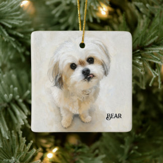 Schneewhite Malshi Keramikornament