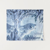 Schneewildwolf-gelbe Neonaugen Dekoration Wandteppich (Vorderseite (Horizontal))