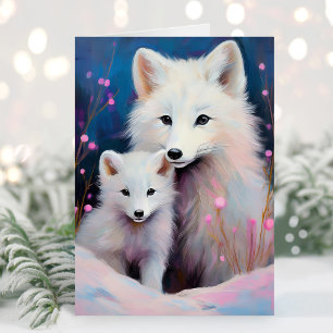 Schneewinter-Arktisfuchs Moderne Kunst Karte