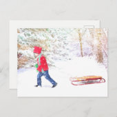 Schneewinterfeste Weihnachtsferien Feiertagspostkarte (Vorne/Hinten)