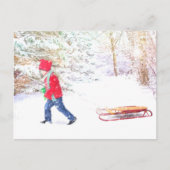 Schneewinterfeste Weihnachtsferien Feiertagspostkarte (Vorderseite)