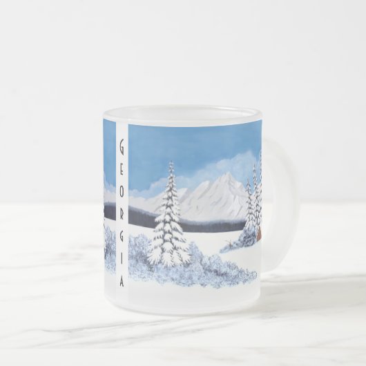 Schneewinterhelle Mattierte Tasse (VorderseiteRechts)