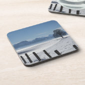 Schneewinterland Landschaft Foto Getränkeuntersetzer (Linke Seite)