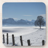 Schneewinterland Landschaft Foto Getränkeuntersetzer (Vorderseite)