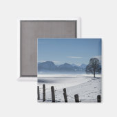 Schneewinterland Landschaft Foto Magnet (Vorderseite/Rückseite)