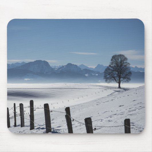 Schneewinterland Landschaft Foto Mousepad (Vorne)