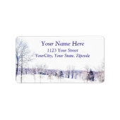 Schneewinterlandschaft Adressaufkleber (Vorne)