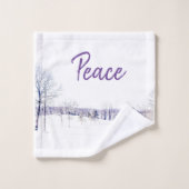 Schneewinterlandschaft Badhandtuch Set (Waschlappen)