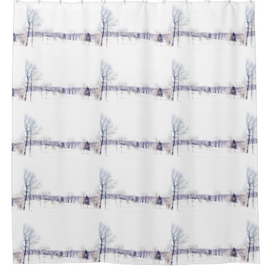 Schneewinterlandschaft Duschvorhang (Vorderseite)
