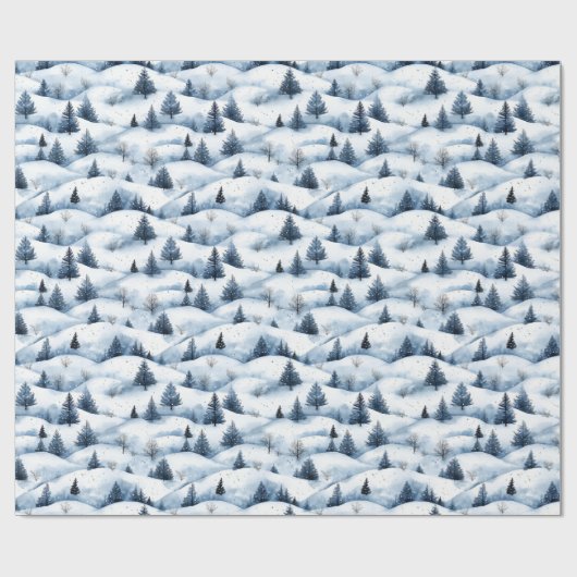 Schneewinterlandschaft Geschenkpapier (Flach)