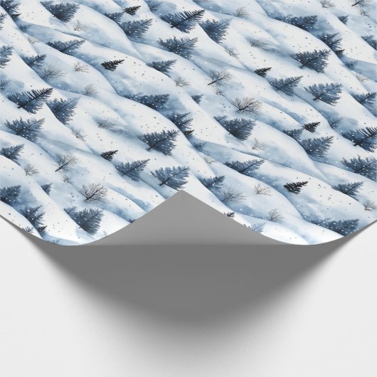 Schneewinterlandschaft Geschenkpapier (Ecke)
