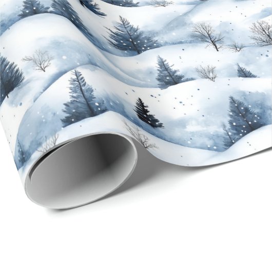 Schneewinterlandschaft Geschenkpapier (Rolleneckpunkt)