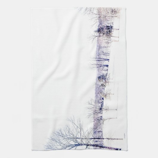 Schneewinterlandschaft Geschirrtuch (Vertikal)