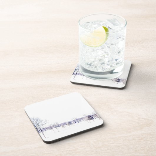 Schneewinterlandschaft Getränkeuntersetzer (Rechte Seite)