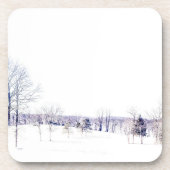 Schneewinterlandschaft Getränkeuntersetzer (Vorderseite)