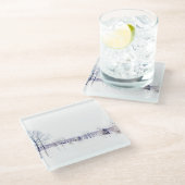 Schneewinterlandschaft Glasuntersetzer (Schrägansicht)