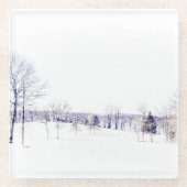 Schneewinterlandschaft Glasuntersetzer (Vorderseite)