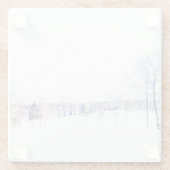 Schneewinterlandschaft Glasuntersetzer (Rückseite)