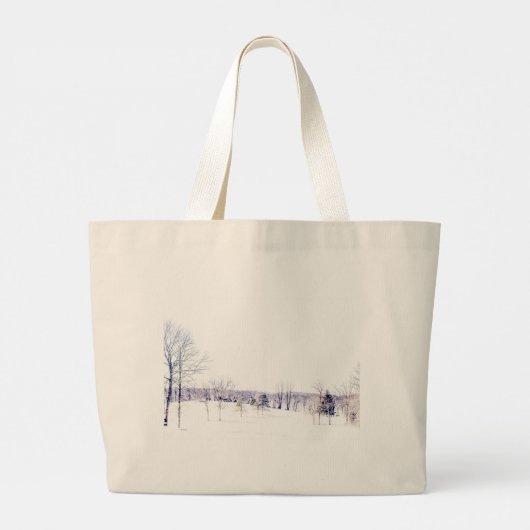 Schneewinterlandschaft Jumbo Stoffbeutel (Rückseite)