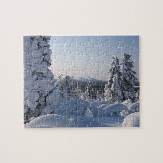 Schneewinterlandschaft mit Bäumen Puzzle (Horizontal)