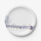 Schneewinterlandschaft Pappteller (Vorderseite)