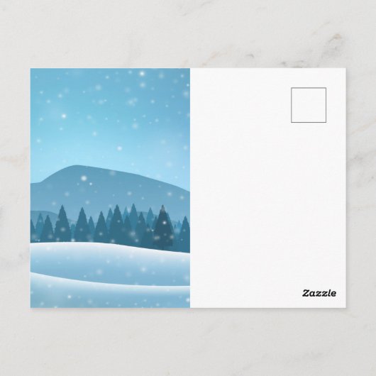 Schneewinterlandschaft Postkarte (Rückseite)