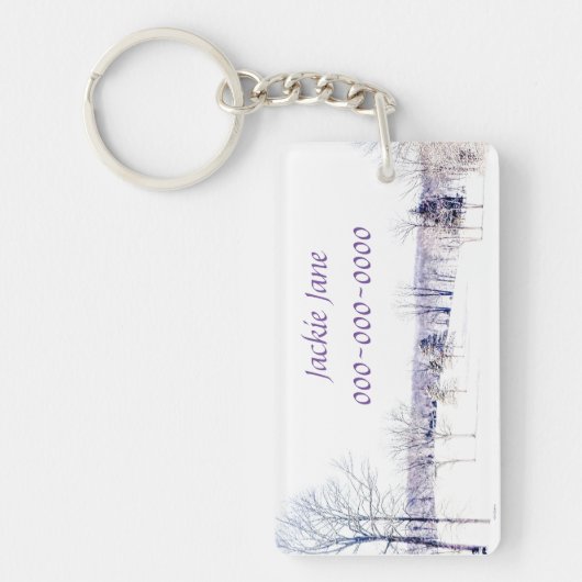 Schneewinterlandschaft Schlüsselanhänger (Vorderseite)