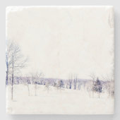 Schneewinterlandschaft Steinuntersetzer (Vorderseite)