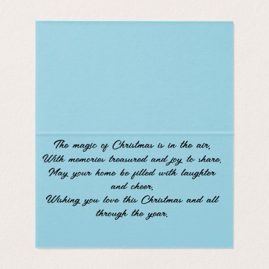 Schneewinternachtszene Weihnachtskarte (Innenseite Aufgefaltet)