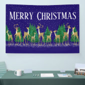 Schneewinters im Wald | Blau | Banner (Messe)