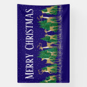 Schneewinters im Wald | Blau | Banner (Vertikal)