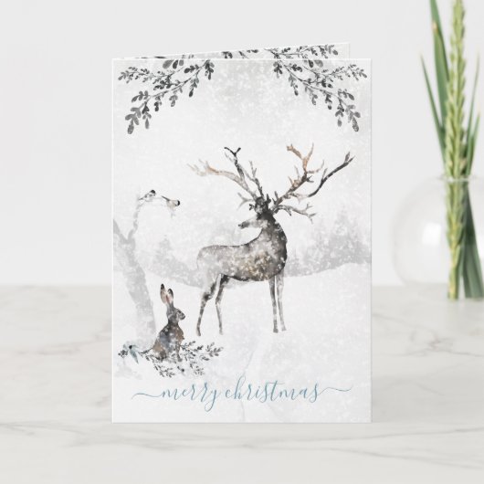 Schneewinterwaldstätte und Freunde Feiertagskarte (Vorderseite)