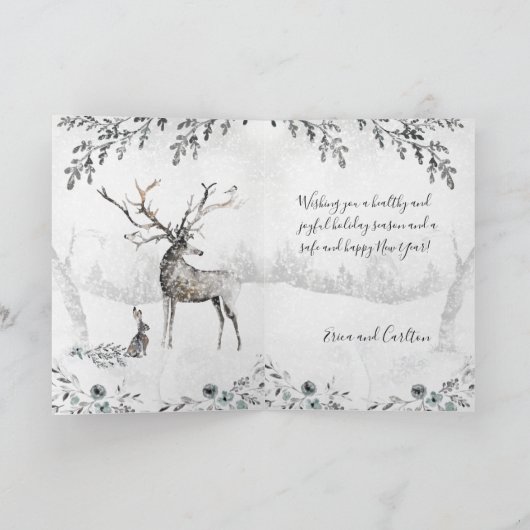 Schneewinterwaldstätte und Freunde Feiertagskarte (Innenseite)