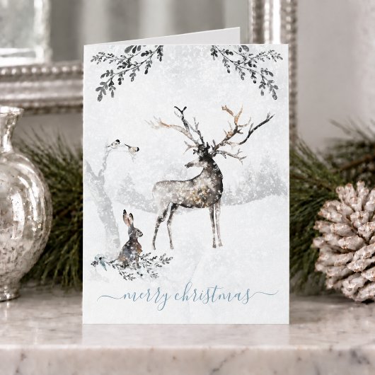 Schneewinterwaldstätte und Freunde Feiertagskarte