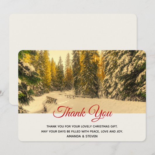 Schneewinterweg mit Pinienbäumen Danke (Vorne/Hinten)