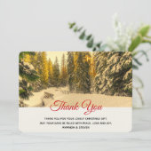 Schneewinterweg mit Pinienbäumen Danke (Stehend Vorderseite)