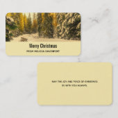 Schneewinterweg mit Pinienbäumen Weihnachten Visitenkarte (Vorne/Hinten)