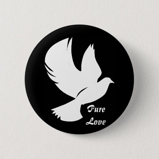 Schneewittchen-Taube - Knopf Button (Vorderseite)