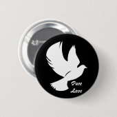 Schneewittchen-Taube - Knopf Button (Vorne & Hinten)