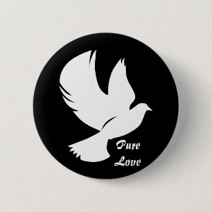 Schneewittchen-Taube - Knopf Button