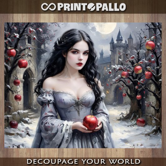 Schneewittchen und der Apfel - Decoupage Geschenkpapier Set
